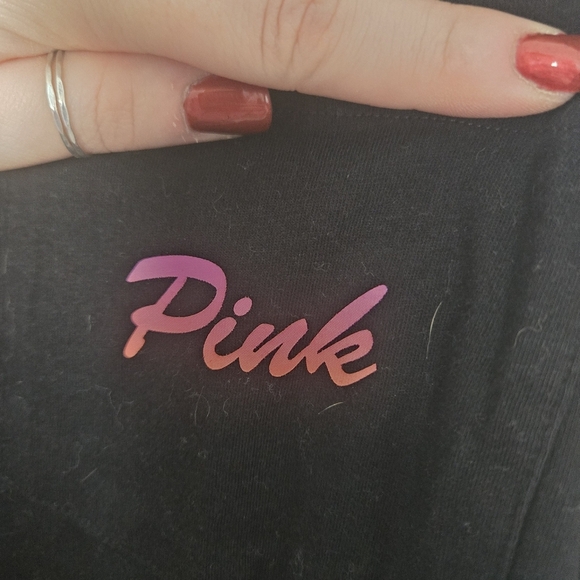 PINK Black Long Sleeve Shirt with Pink Logo - Picture 3 of 5